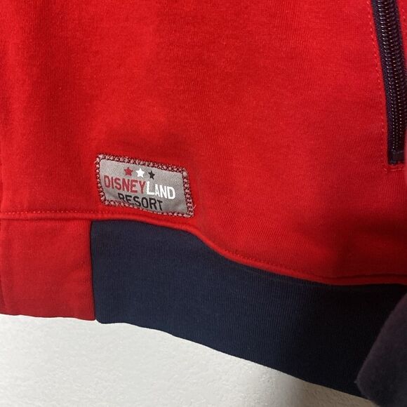 DISNEY PARKS Men’s Red Full Zip Hooded Jacket Size L - Picture 2 of 7